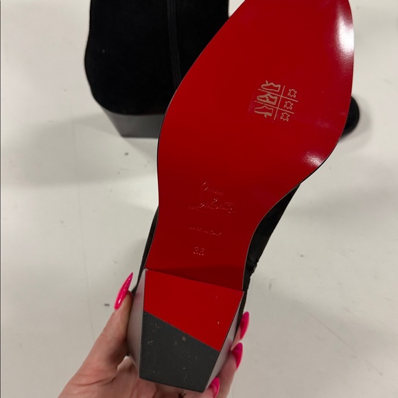 Christian Louboutin Angels Heeled Ankle Boots Crystal Embellished Suede NEW PR13 - Picture 8 of 9